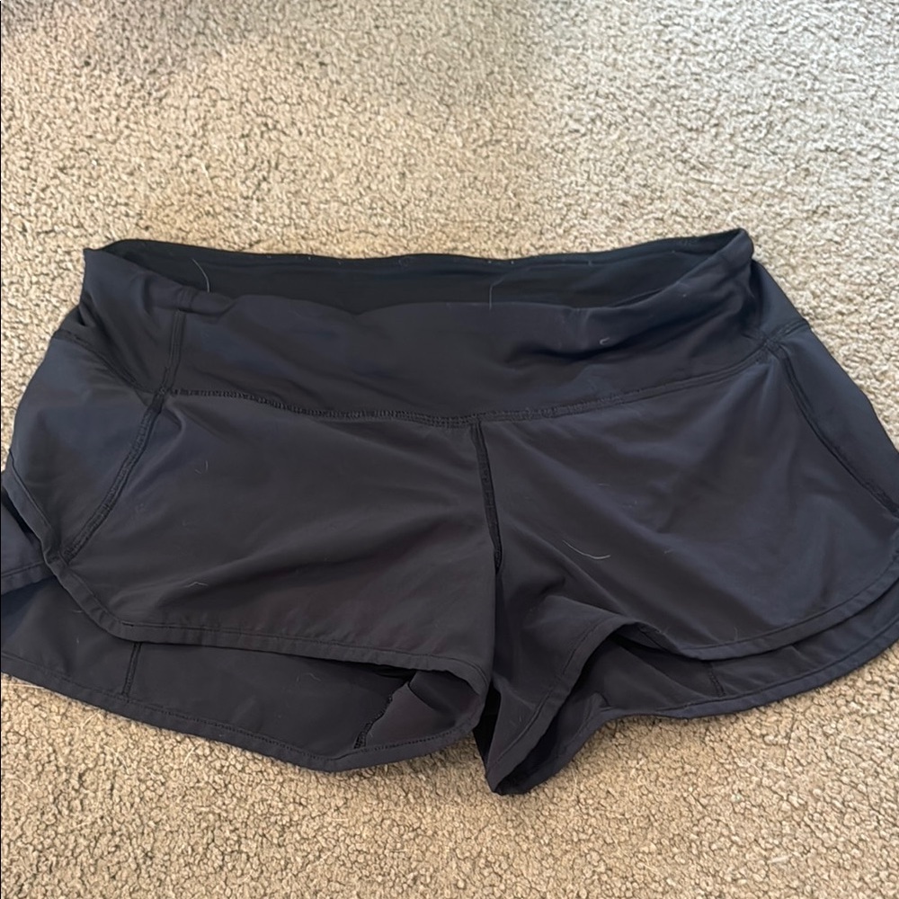 Lululemon Athletica Black Athletic Shorts Moisture-Wicking Design